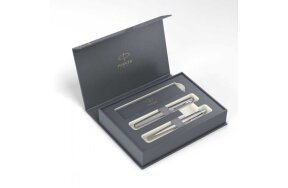 SET PARKER JOTTER STAINLESS STEEL ROLLERBALL AND BALL PEN